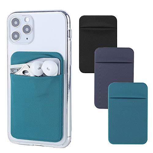 3Pack Cell Phone Card Holder: A Review of the Stretchy Lycra Stick on Wallet Pocket Credit Card ID Case Pouch Sleeve for iPhone and Android Devices - Dark Green&Blue Gray&Black