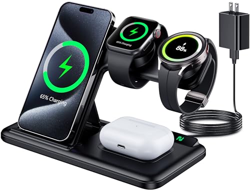 4-in-1 Wireless Charging Station: The Ultimate Charging Solution for iPhone, Samsung, Apple Watch, and AirPods