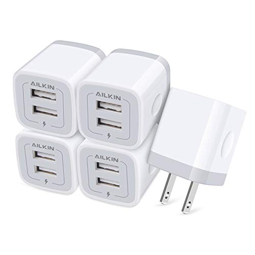 5Pcs USB Plug: Fast Charging Block with 2 Port Charge for iPhone, Samsung Galaxy, and More