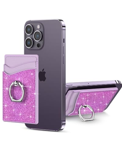 Anfauny MagSafe Phone Wallet: A Comprehensive Review and Guide to the Leather Magnetic Cell Phone Wallet Card Holder with 360°Rotation Ring Phone Stand & RFID Blocking Compatible with iPhone 15/14/13/12 Series & MagSafe Cases - Purple