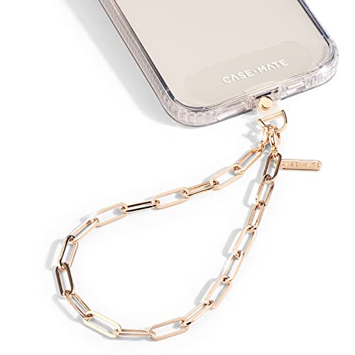 Case-Mate Phone Charm with Gold Metal Chain: A Stylish and Practical Accessory for Women - iPhone 15 Pro Max/ 14 Pro Max/ 13 Pro Max/ 12 - Gold