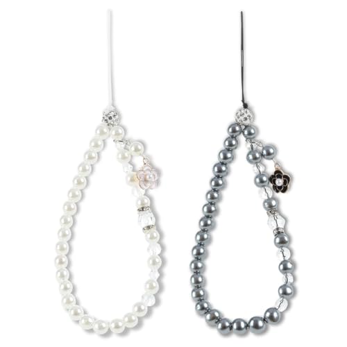 HERSAUL Phone Charms Strap: A Cute and Kawaii Pearl Handmade Bracelet Keychain for Fashionable Women and Girls