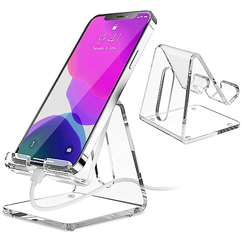 KTRIO Acrylic Cell Phone Stand: A Clear and Transparent Desk Holder for iPhone and Smartphones (4-8 inch) - Review and Comparison