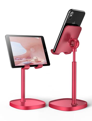 LISEN Cell Phone Stand Review: Angle Height Adjustable Aluminum Holder for Desk (Red)