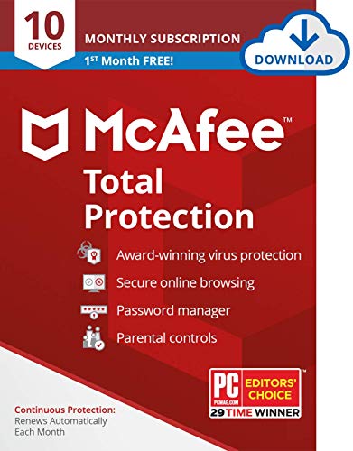 McAfee Total Protection 2022 Review: Is It Worth It for 10 Devices? Complete Internet Security Software with VPN, Password Manager, Dark Web Monitoring & Parental Controls. Get 30 Days Free with Monthly Auto Renewal - Amazon Exclusive Subscription