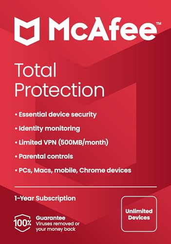 McAfee Total Protection 2023: Review of Unlimited Devices Cybersecurity Software with Antivirus, VPN, Password Manager, Dark Web Monitoring | Amazon Exclusive |Key Card