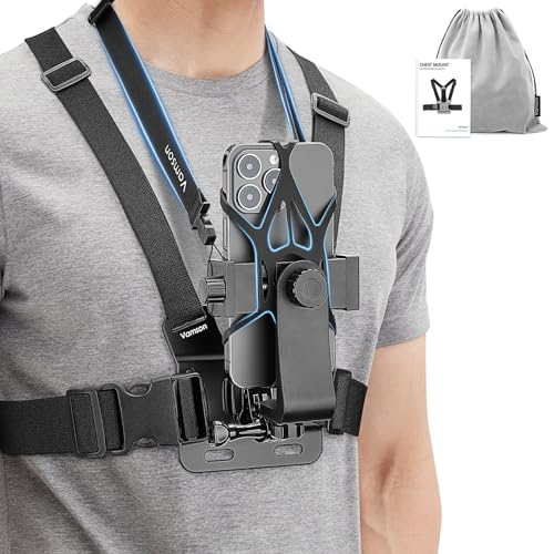 Mobile Phone Chest Strap Mount: A Comprehensive Review and Comparison for POV/VLOG/Video Recording/Cycling/Kayak/Fishing with iPhone, Samsung, GoPro Hero 12 11 10 9, Insta360, DJI, and AKASO