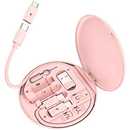 Multi USB Charging Adapter Cable Kit: A Comprehensive Review and Comparison for USB C to Lightning Adapter Box, USB A & Type C to Male Micro/Type C/Lightning, Data Transfer, Card Storage, Tray Eject Pin, and Phone Holder (Pink)