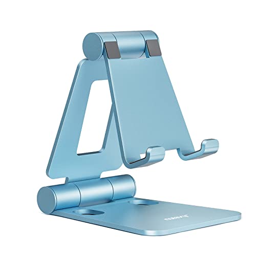 Nulaxy Cell Phone Stand Review: Fully Foldable Adjustable Desktop Holder for Phones, Tablets, and Nintendo Switch - Blue