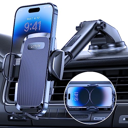 Review: LOTUNY Universal Phone Mount for Car | Powerful Suction Hands-Free Cell Phone Holder Car | Dashboard, Windshield, Air Vent | Compatible with iPhone 14 13 12 11 Pro Max and All Phones