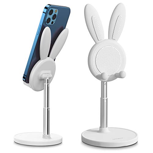 Review: OATSBASF Cute Cell Phone Stand - An Adjustable Bunny Phone Stand for Desk (White)