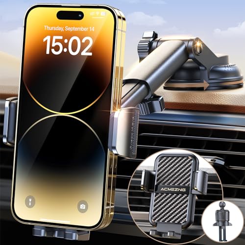 Top 10 Car Phone Holder Mounts: Racing-Grade, 360° Suction Cup with Upgraded Double Metal Hook for iPhone and Android Smartphones